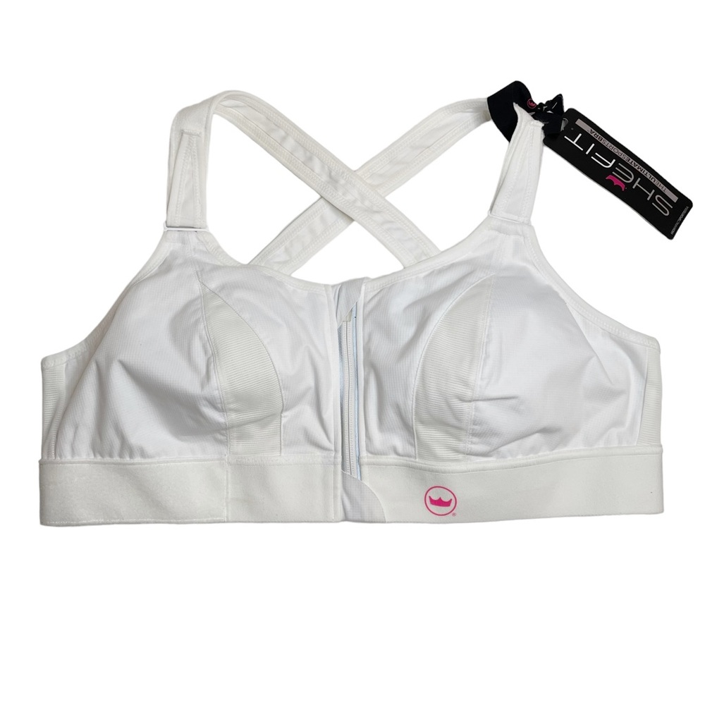 SHEFIT Ultimate Sports Bra White High Impact Adjustable 2Luxe 2XL XXL